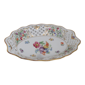 Schumann Arzberg Bavaria Dresden Line Reticulated Open Oval Bowl 4580b