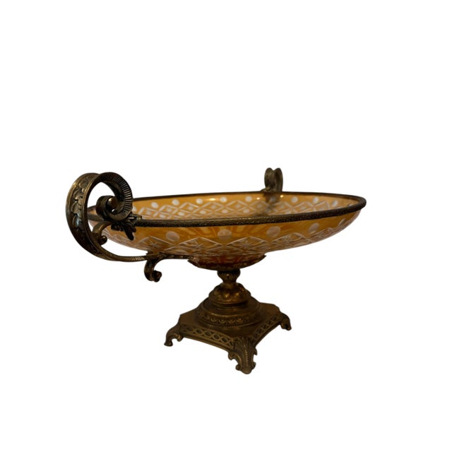20th Century Cut Crystal Mounted Gilt Bronze Centerpiece For Sale - Image 4 of 5