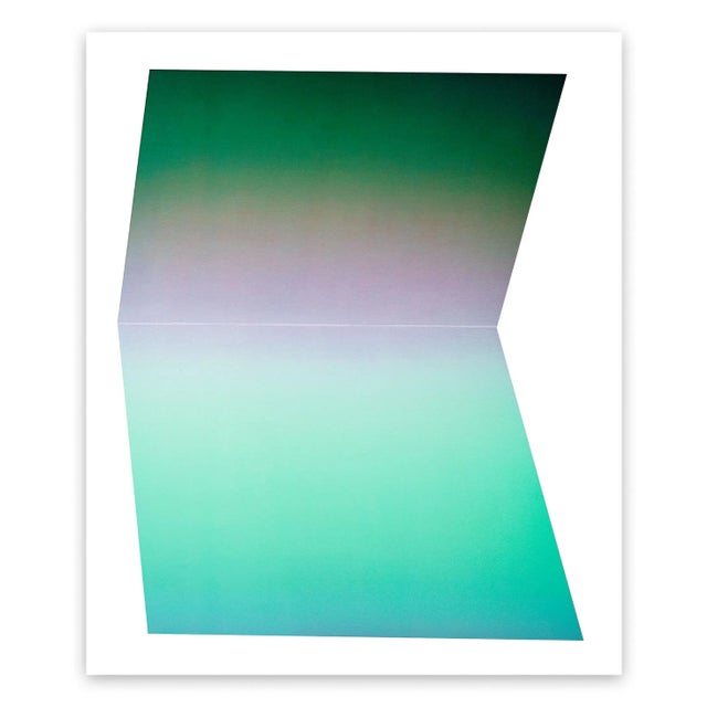 Contemporary Abstract Photographic C-Print on Canson Platine Fibre Rag "Color Kinesthesia 4a52 Turquoise" by Anne Senstad For Sale - Image 4 of 4