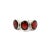 Metal Antique Style Deep Red Garnet Triple Stone Bezel Set Silver Ring - Size 7.5 For Sale - Image 7 of 13