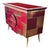 Wood Sideboard with 2 Illuminated Doors in Burgundy Red Glass and Mirror, 1980s For Sale - Image 7 of 16