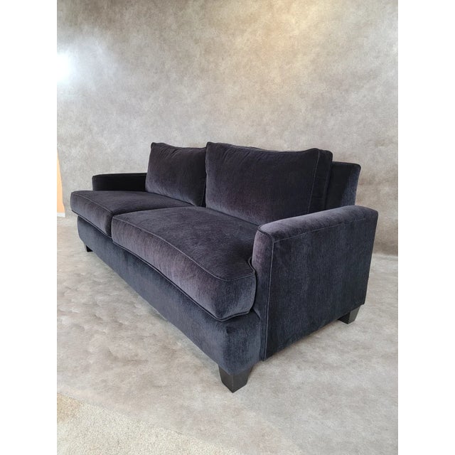 Vintage Contemporary Postmodern Black Velvet Sofa For Sale In Chicago - Image 6 of 6