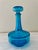 Mid-Century Modern Vintage Mid-Centuy Modern Blue Glass Decanter Bottle With Stopper For Sale - Image 3 of 5
