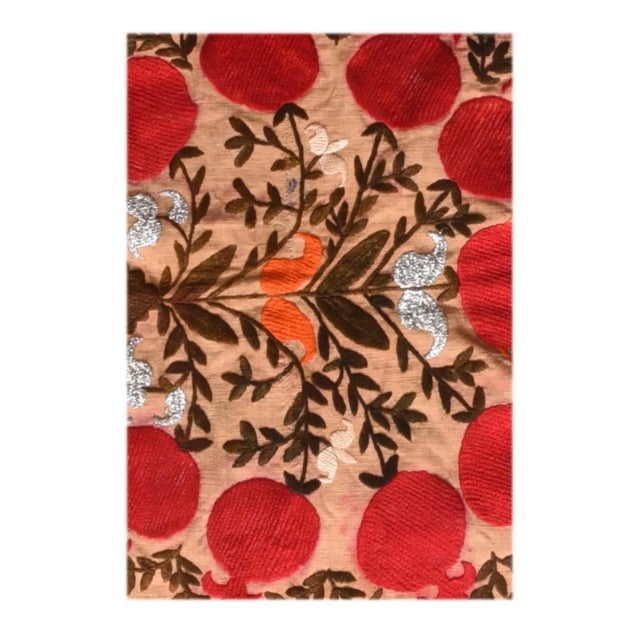 Traditional Vintage Uzbak Suzani Embroidery Textile 2'0" X 2'7'' For Sale - Image 3 of 4