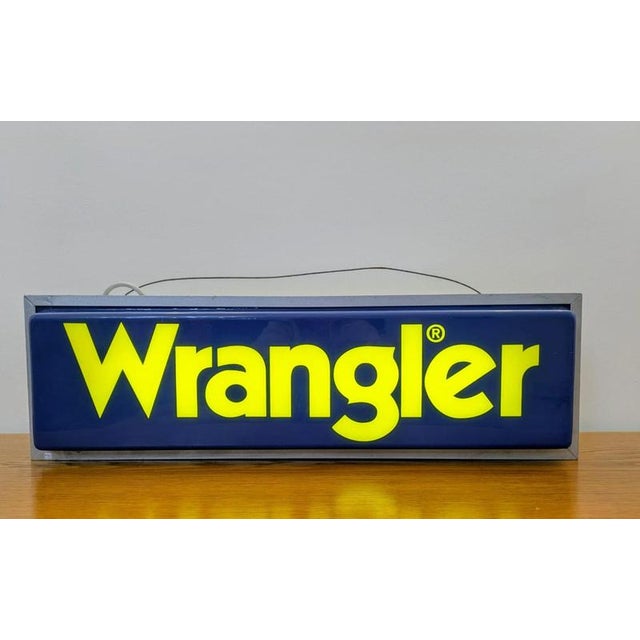 Metal Wrangler Double-Sided Illuminated Advertising Sign, 1990s For Sale - Image 7 of 7