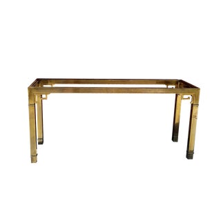 Mastercraft Brass Greek Key Console Table For Sale