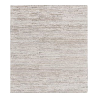 Rug & Kilim’s Contemporary Textural Rug in Cream, Gray and Beige With Striae For Sale