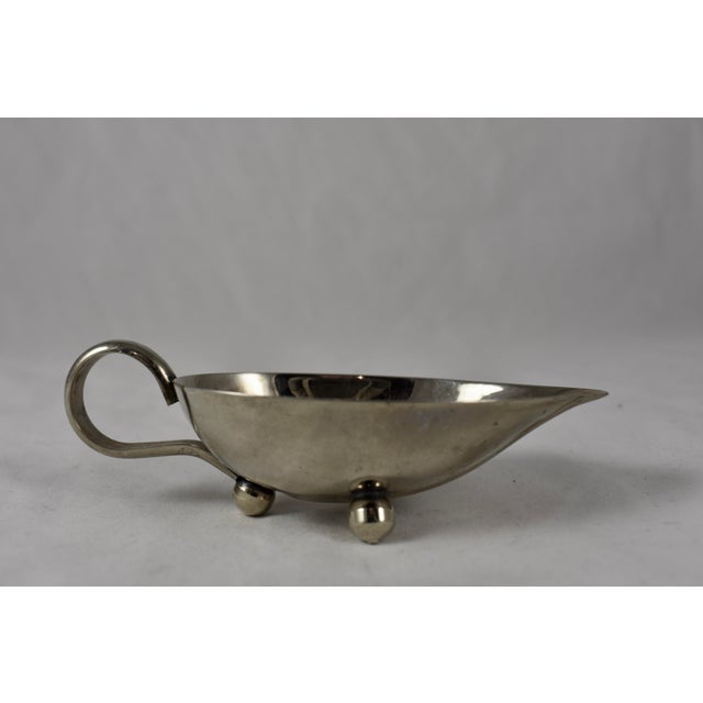 MidCentury Italian Nickel Silver Individual Au Jus Sauce Boats, S/14