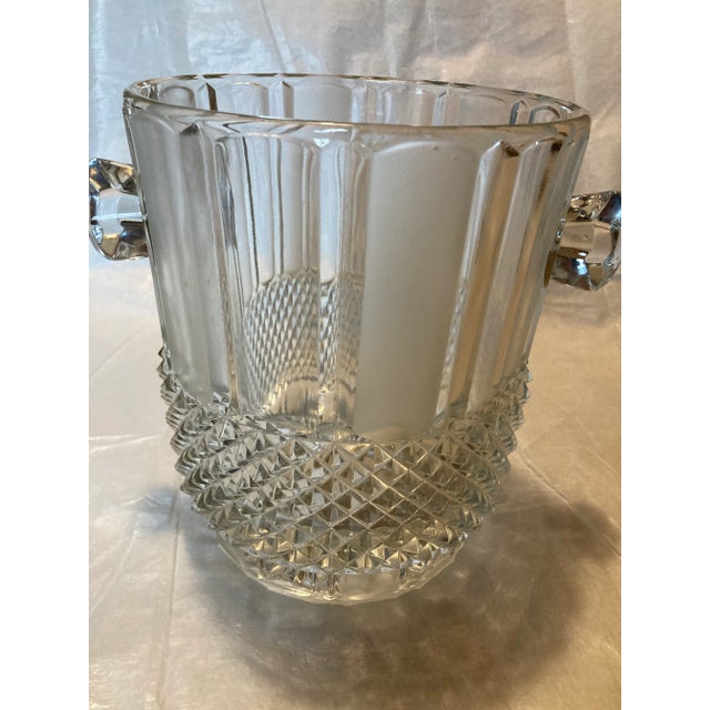 Contemporary Mid 20th Century Vintage Crystal Ice Bucket For Sale - Image 3 of 7