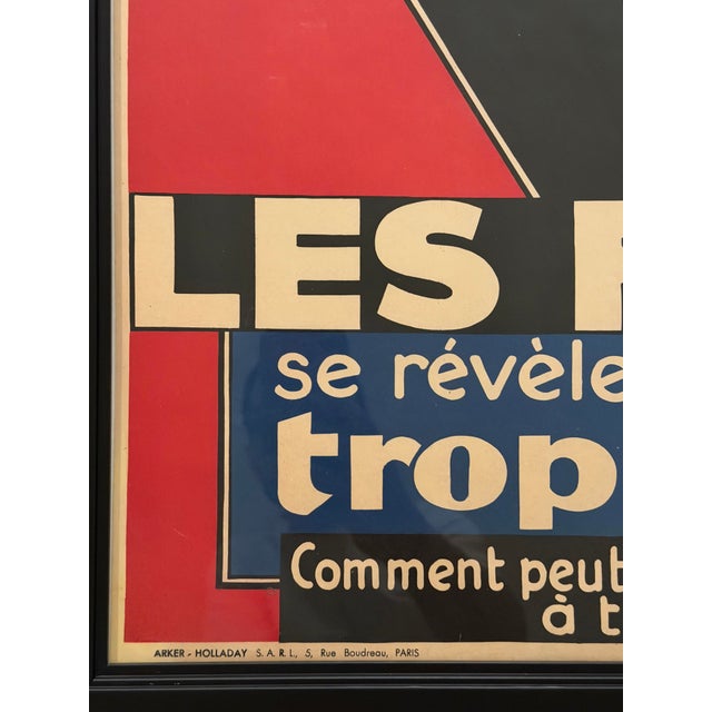 Art Deco 1940s French Art Deco - Les Fautes Se Révèlent Souvent Trop Tard!, Aviation Safety Poster For Sale - Image 3 of 8
