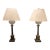 Mid 20th Century Pair of Neoclassical Empire Style Crystal Oil Font Marble & Gilt Bronze Table Lamps For Sale