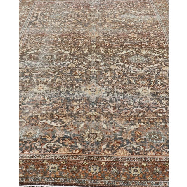 Measures: 8'11 x 12'7 Antique Persian Sultanabad Rug with Detailed Allover Botanical Design8'11 x 12'7. Keivan Woven Arts/...