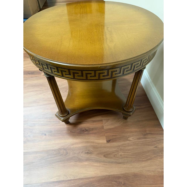 Vintage Regency Style Greek Key Side Table For Sale - Image 10 of 16