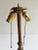 Gold Antique Art Nouveau 8 Panel Slag Glass Lamp With Desert Scene Palm Trees, for Repair For Sale - Image 8 of 18