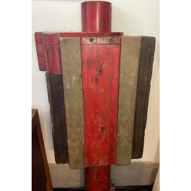 Mid 20th Century Antique Large Foundry Mold in Red For Sale - Image 5 of 18
