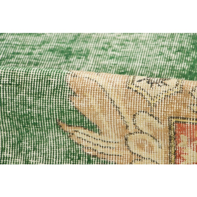 Vintage Turkish Pictorial Eagle Rug in Emerald Green - Rug & Kilim, 1950–1959 For Sale In New York - Image 6 of 9