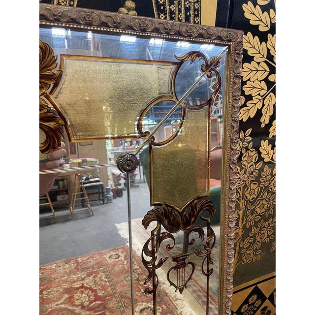 Brown Large Venetian Brasserie Mirror For Sale - Image 8 of 9
