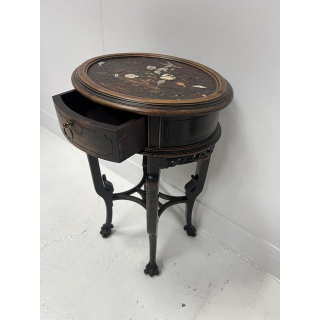 Asian-Style Side Table in Natural Wood, 20th Century For Sale - Image 12 of 13