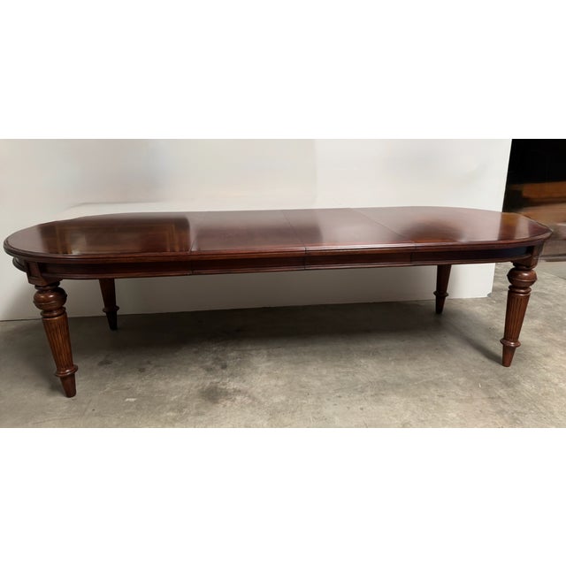 Late 20th Century 116" Long Oval Dining Table With Two 20" Removable Leaf Extensions For Sale - Image 10 of 14