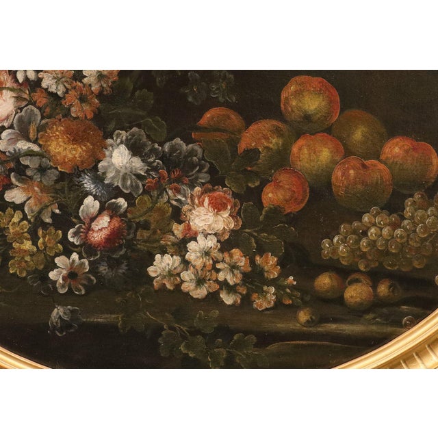 Felice Boselli, Still Life of Flowers and Fruit Boselli, 1700, Oil on Canvas For Sale - Image 9 of 15