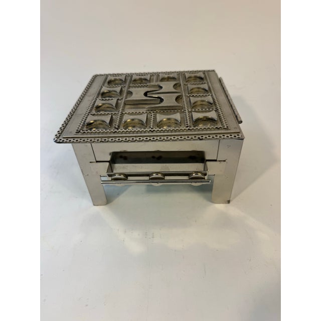 Signed steel jewelry/trinket box by Stanley Szwarc “Former accountant Stanley Szwarc immigrated from Poland to Chicago in...