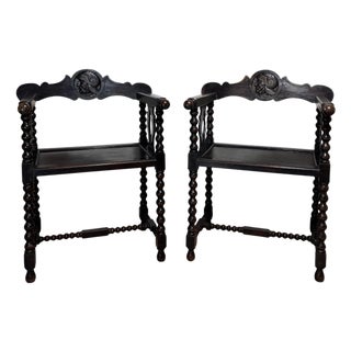 Pair of Spanish Barley Twist Armchairs, Baroque Revival, Early 20th Century For Sale