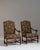 Chocolate Pair of 19th Century French Dark Brown Louis XIII Upholstered Throne Armchairs For Sale - Image 8 of 14