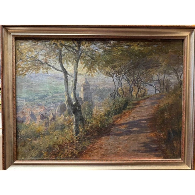Johann Heinrich Hasselhorst, Homberg (Efze), View from the Schlossberg, Oil Painting on Canvas For Sale - Image 13 of 13