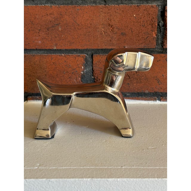 Art Deco Style Polished Aluminum Dog Sculpture For Sale - Image 10 of 12