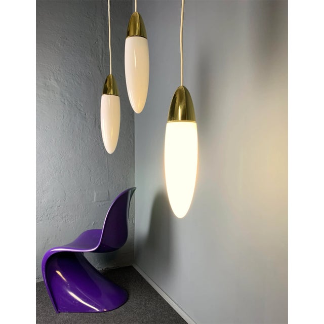 Mid-Century Modern Space Age German Rocket-Shaped Ceiling Lamps from Limburg, 1970s, Set of 3 For Sale - Image 3 of 15