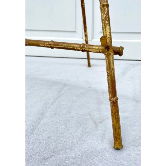 Vintage Gilt Gold Faux Bamboo Metal Easel For Sale - Image 4 of 10