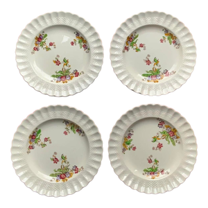 1930s Spode Wicker Lane English Country House Style Dinner Plates- Set of 4