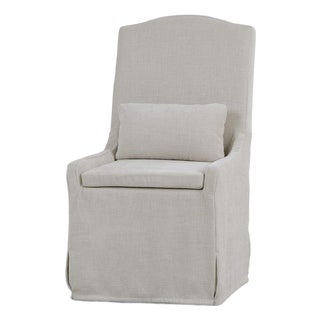 Slipcovered Dining Chair – Light Beige Upholstery For Sale
