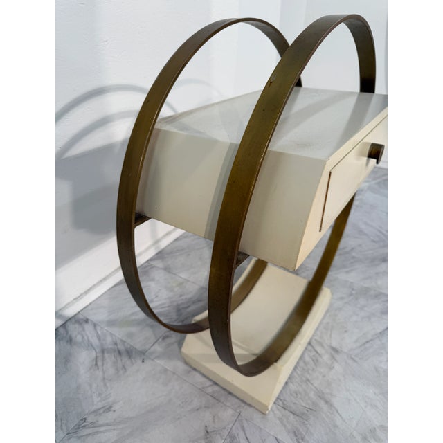 1960s Mid-Century Modern Circular Side Table With Drawer For Sale - Image 9 of 9