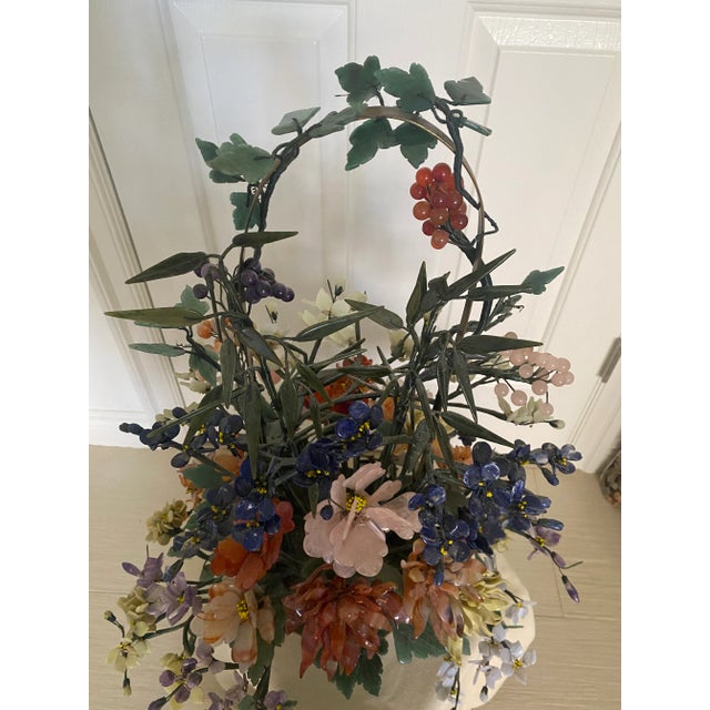 1950s 1950s Chinese Jade Tree Made With Semi Precious Stones For Sale - Image 5 of 12