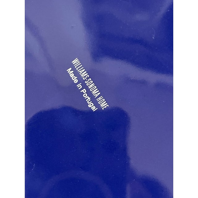 Set of 8 Williams Sonoma Service Charger Chop Plates 13" Navy Blue. Portugal For Sale In San Francisco - Image 6 of 6