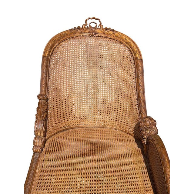 Louis XVI Style Cane Bench For Sale - Image 3 of 13