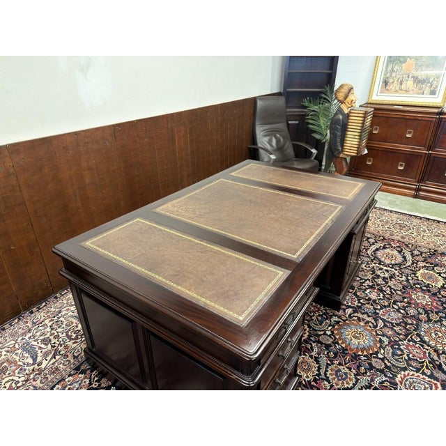 Large English Partner Desk For Sale - Image 17 of 18