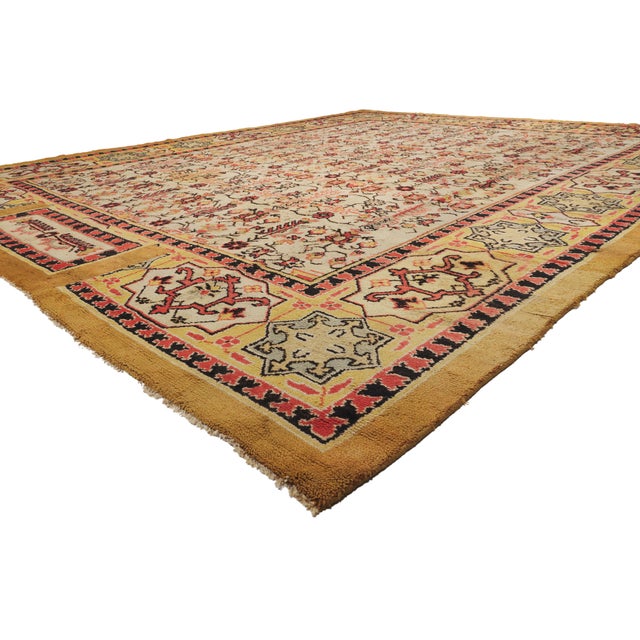 79909 Antique Romanian Transylvanian Rug, 13'08 x 15'11. The Royal Conservatory: An Antique Romanian Transylvanian...