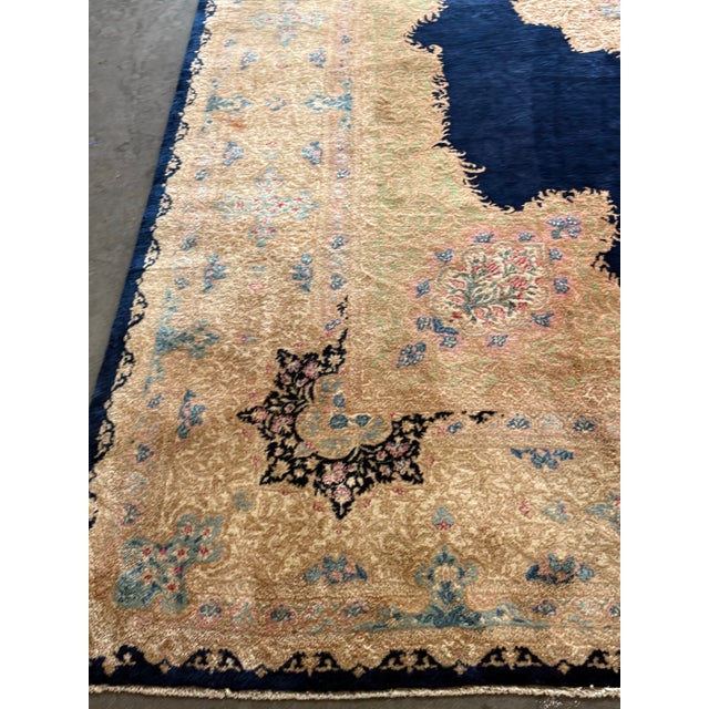 Persian 9ft 11in × 15ft 8in Circa 1960's Persian Kerman Area Rug For Sale - Image 3 of 12