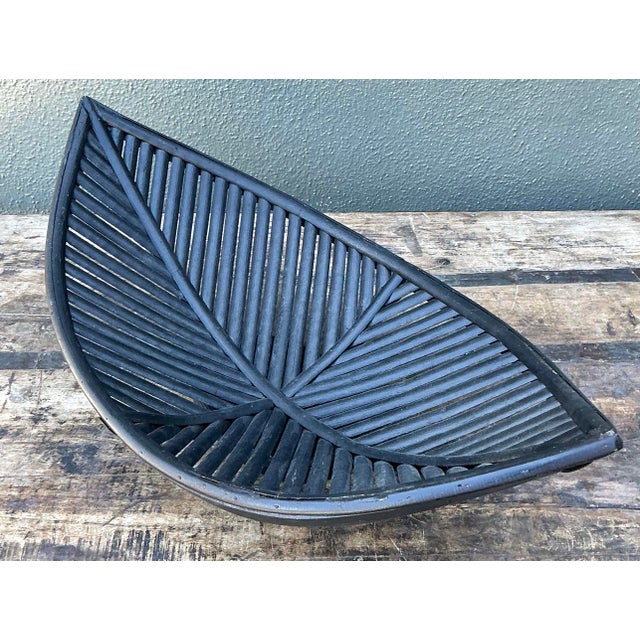 Vintage Rattan Leaf Bowl For Sale - Image 10 of 12
