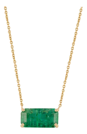 Vr Jewels 2.41 Carat Prong Set East West Emerald Pendant Necklace in 14k Gold