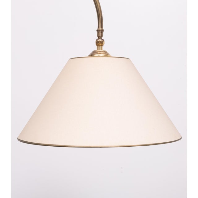 1950s Classic Brass Floor Lamp with Curved Neck, 1950s For Sale - Image 5 of 11