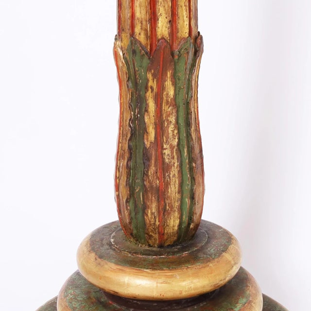 Pair of 18th Century Venetian Carved and Polychrome Torchieres For Sale - Image 9 of 10