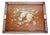 Red Metal Tray with Floral Decoration, France, 1950s For Sale