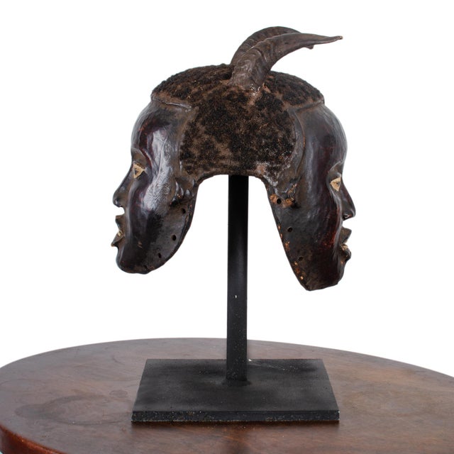 Janiform ceremonial headdress from the Ekoi, Ejagham people of the Cross River region of Southeastern Nigeria, circa early...