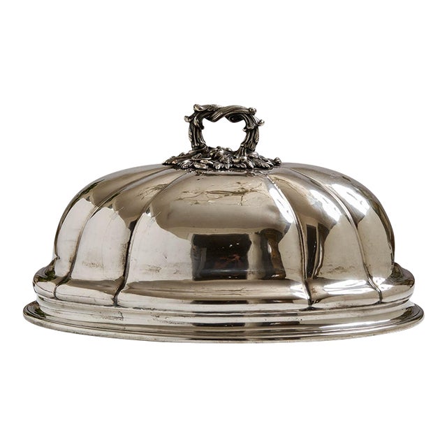 Antique English Sheffield Silver Plate Food Cover For Sale
