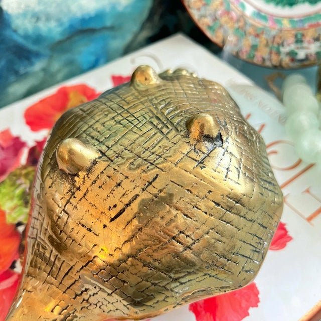Mid-Century Brass Conch Sea Shell For Sale - Image 9 of 11