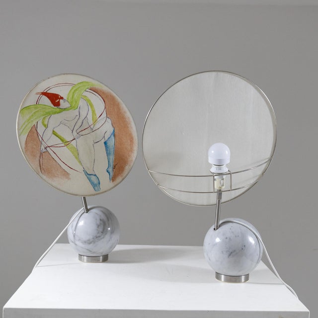 Table Lamps with Marble Base, 1970s, Set of 2 For Sale - Image 13 of 15