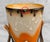Ceramic Mid-Century Art Deco Czech Pottery Orange Brown Mountain Glazed Vase For Sale - Image 7 of 9